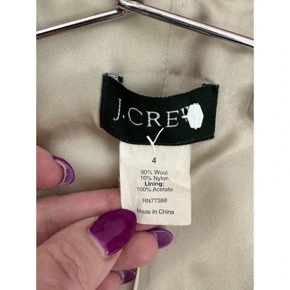 J. Crew Women's Hot Pink Wool Coat With Large Buttons Pleated Back Size 4‎ READ - Picture 8 of 10